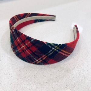 J Crew Red Plaid Headband